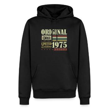 Original 1975 Vintage Rétro Cadeau d’anniversaire - Sweat à capuche Premium bio Homme - noir - Devant - Nico (187cm)
