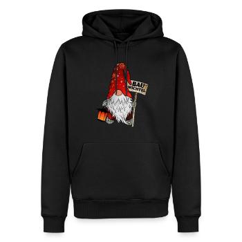 Bau Wichtel – Bauarbeiter Gnome - Männer Premium Bio Hoodie - Schwarz - Vorne - Nico (187cm)