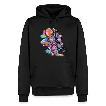 Musique électronique EDM Festival Rave Party Astronaute - Sweat à capuche Premium bio Homme - noir - Devant - Nico (187cm)