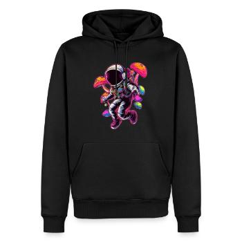 Champignon Art Drôle Astronaute Raver EDM Festival - Sweat à capuche Premium bio Homme - noir - Devant - Nico (187cm)