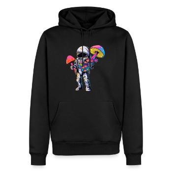 Trippy Astronaute Forest Festival EDM Rave DJ - Sweat à capuche Premium bio Homme - noir - Devant - Nico (187cm)