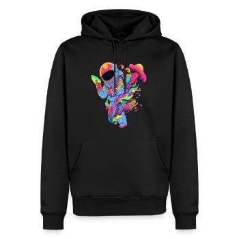 Astronaut EDM Summer Festival Trippy Rave DJ - Men’s Premium Organic Hoodie - black - Front - Nico (187cm)