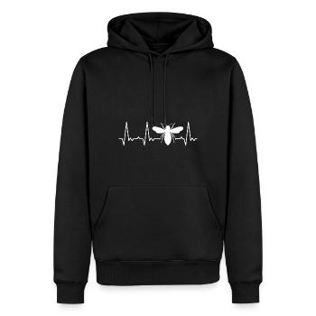 Herzschlag Biene - Männer Premium Bio Hoodie - Schwarz - Vorne - Nico (187cm)