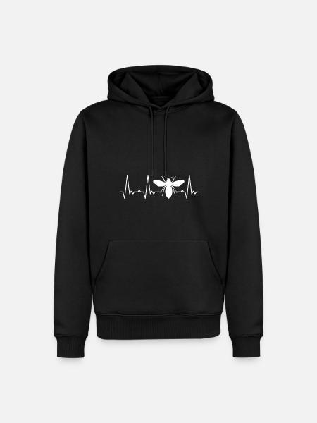 Herzschlag Biene - Männer Premium Bio Hoodie - Schwarz