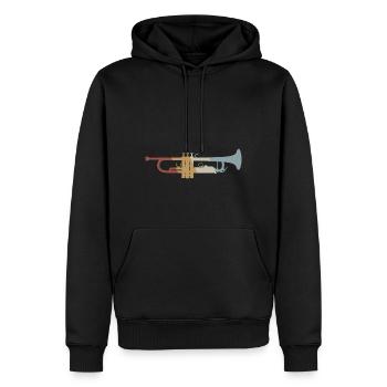 Trompette Retro Style Vintage - Sweat à capuche Premium bio Homme - noir - Devant - Nico (187cm)