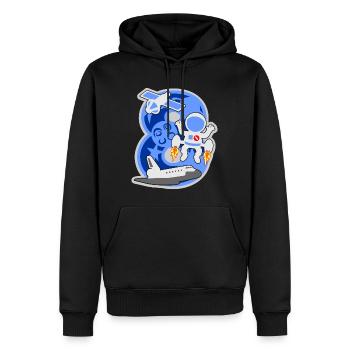 Astronaut 8. Geburtstagsparty Nummer 8 - 8 Jahre - Männer Premium Bio Hoodie - Schwarz - Vorne - Nico (187cm)