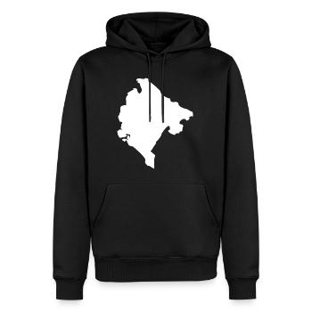 Montenegro Landkarte Flagge - Männer Premium Bio Hoodie - Schwarz - Vorne - Nico (187cm)