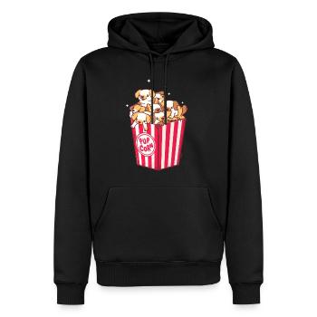 Pop-corn mignon pour chiot de chien - Sweat à capuche Premium bio Homme - noir - Devant - Nico (187cm)