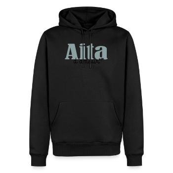 Aita d amour humour papa père basque - Sweat à capuche Premium bio Homme - noir - Devant - Nico (187cm)