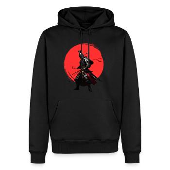Samurai - Männer Premium Bio Hoodie - Schwarz - Vorne - Nico (187cm)