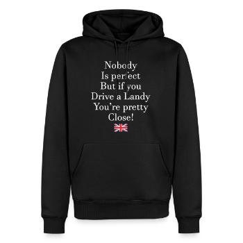 Drive a Landy - Männer Premium Bio Hoodie - Schwarz - Vorne - Nico (187cm)