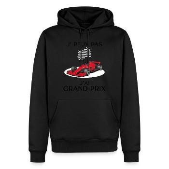 Grand prix Humour Piste Automobile Circuit - Sweat à capuche Premium bio Homme - noir - Devant - Nico (187cm)
