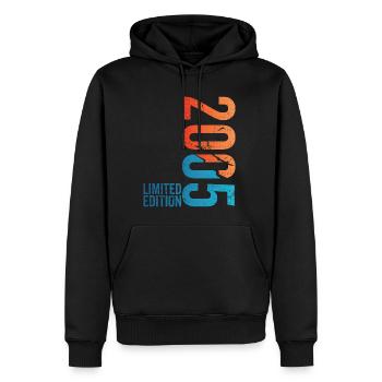 18. Geburtstag Junge Mädchen 18 Jahre alt 2005 lustig - Männer Premium Bio Hoodie - Schwarz - Vorne - Nico (187cm)