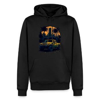 Offroad-Abenteuer | 4x4 - Männer Premium Bio Hoodie - Schwarz - Vorne - Nico (187cm)