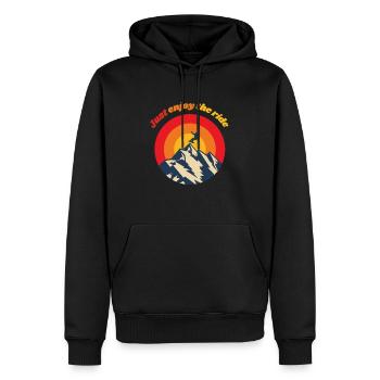 Snowboarder Berge Just enjoy the ride - Männer Premium Bio Hoodie - Schwarz - Vorne - Nico (187cm)
