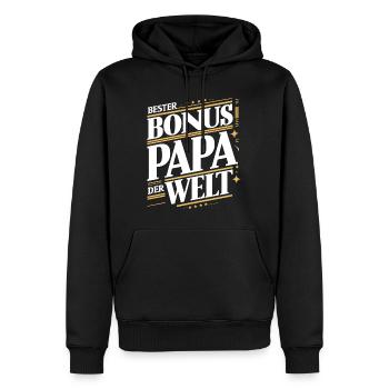 Bonus Papa - Männer Premium Bio Hoodie - Schwarz - Vorne - Nico (187cm)