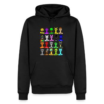 Sprunki rigolos Anniversaire - Sweat à capuche Premium bio Homme - noir - Devant - Nico (187cm)