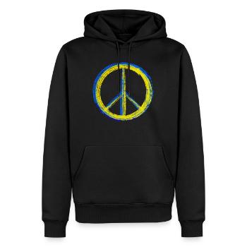 Peace for Ukraine - Männer Premium Bio Hoodie - Schwarz - Vorne - Nico (187cm)