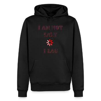 Not Lazy I lag - Sweat à capuche Premium bio Homme - noir - Devant - Nico (187cm)