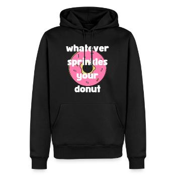 whatever sprinkles your donut - Men’s Premium Organic Hoodie - black - Front - Nico (187cm)