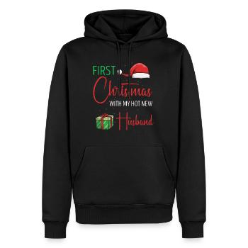 Premier Noël avec mes couples de nouveaux maris. - Sweat à capuche Premium bio Homme - noir - Devant - Nico (187cm)