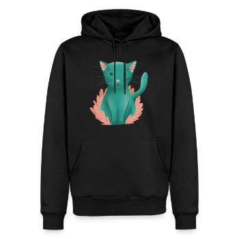 Süße Kätzchenkatze und Natur - Männer Premium Bio Hoodie - Schwarz - Vorne - Nico (187cm)