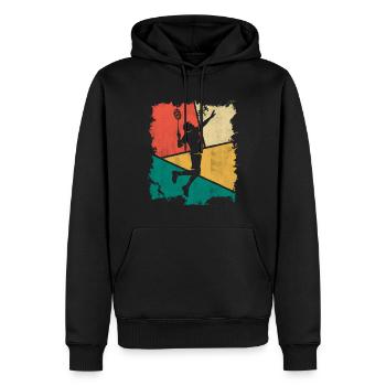 Joueur de badminton Joueur de badminton rétro - Sweat à capuche Premium bio Homme - noir - Devant - Nico (187cm)