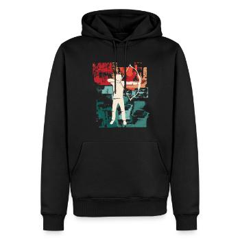 Tir à l’arc Tir à l’arc Tir à l’arc - Sweat à capuche Premium bio Homme - noir - Devant - Nico (187cm)