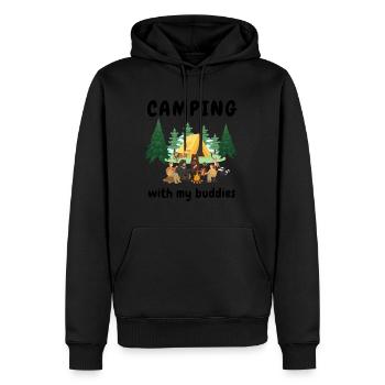 Camping with my buddies. - Men’s Premium Organic Hoodie - black - Front - Nico (187cm)