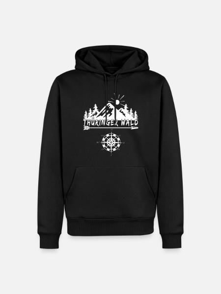 Thüringer Wald - Männer Premium Bio Hoodie - Schwarz