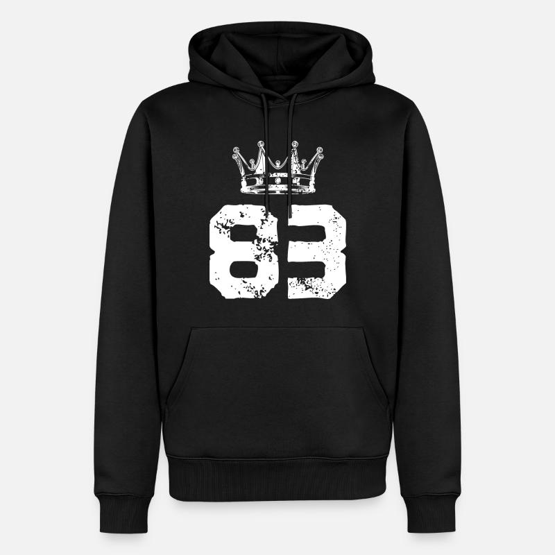 83 Couronne numérique - Sweat à capuche Premium bio Homme - noir