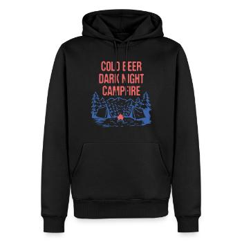 Cold Beer Dark Night Camping Drinking Camper - Männer Premium Bio Hoodie - Schwarz - Vorne - Nico (187cm)