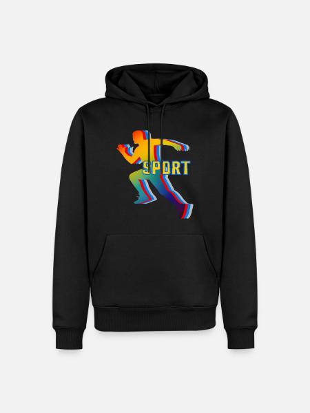 Running Rainbow Run Freizeitgeschenk - Männer Premium Bio Hoodie - Schwarz