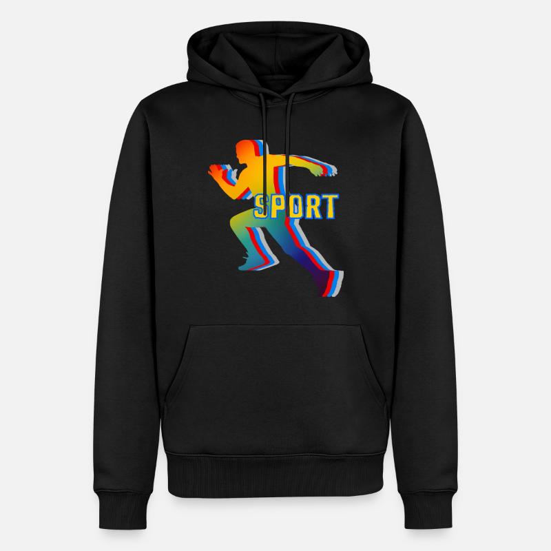 Running Rainbow Run Freizeitgeschenk - Männer Premium Bio Hoodie - Schwarz