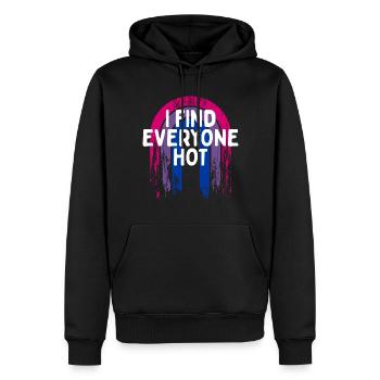 Je trouve tout le monde bisexuel chaud dictons bi citations - Sweat à capuche Premium bio Homme - noir - Devant - Nico (187cm)