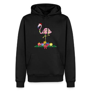 Flamingo-Weihnachten. Weihnachtsgeschenk - Männer Premium Bio Hoodie - Schwarz - Vorne - Nico (187cm)