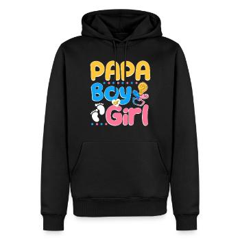 Pink or Blue Papa t’aime le meilleur papa de tous les temps - Sweat à capuche Premium bio Homme - noir - Devant - Nico (187cm)
