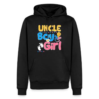 Pink or Blue Uncle Loves You Best Uncle Ever - Männer Premium Bio Hoodie - Schwarz - Vorne - Nico (187cm)
