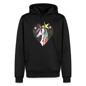licorne étoilée - Sweat à capuche Premium bio Homme - noir - Devant - Nico (187cm)