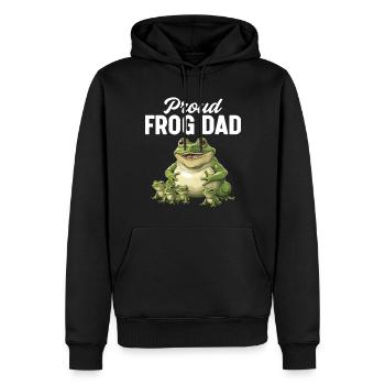 Proud Frog Dad Amphibian Catching Design - Männer Premium Bio Hoodie - Schwarz - Vorne - Nico (187cm)