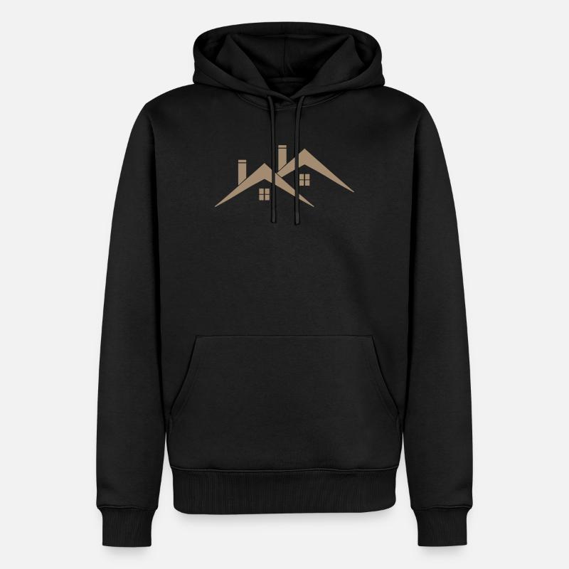 Dach - Haus Dach - Männer Premium Bio Hoodie - Schwarz