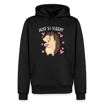 Hedgie Just So Sleepy Hedgehog - Männer Premium Bio Hoodie - Schwarz - Vorne - Nico (187cm)