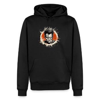 punk 2 - Sweat à capuche Premium bio Homme - noir - Devant - Nico (187cm)