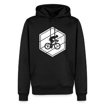 Hommes Cyclistes sur route Cyclisme sur route Cyclisme sur route - Sweat à capuche Premium bio Homme - noir - Devant - Nico (187cm)