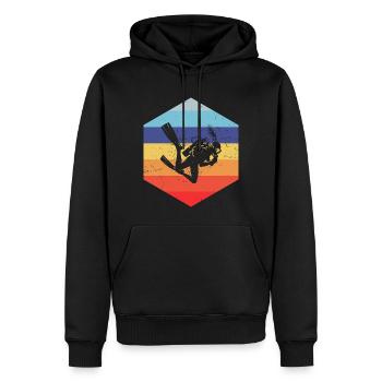 Plongeur Homme Plongeur Plongeur Femme Plongeur - Sweat à capuche Premium bio Homme - noir - Devant - Nico (187cm)