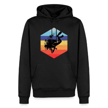 Plongeuse Femme Plongée Plongée Homme Plongeur - Sweat à capuche Premium bio Homme - noir - Devant - Nico (187cm)