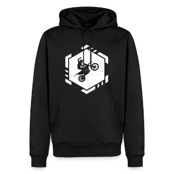 Dirt Bike Damen Supermoto Dirt Biker Dirtbike - Männer Premium Bio Hoodie - Schwarz - Vorne - Nico (187cm)