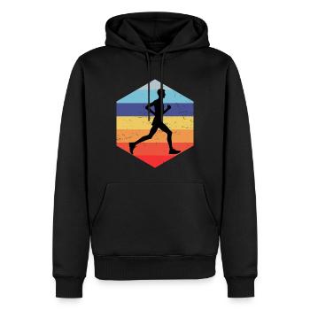 Race Fitness Running Jogging Hommes Running - Sweat à capuche Premium bio Homme - noir - Devant - Nico (187cm)