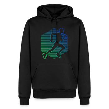 Jogging Fitness Course à pied Course à pied Course à pied Femmes - Sweat à capuche Premium bio Homme - noir - Devant - Nico (187cm)