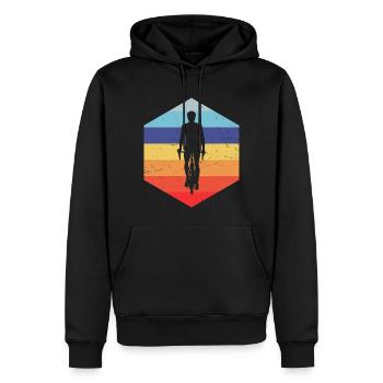 Cyclisme Vélo Cyclisme VTT Vélo Homme - Sweat à capuche Premium bio Homme - noir - Devant - Nico (187cm)